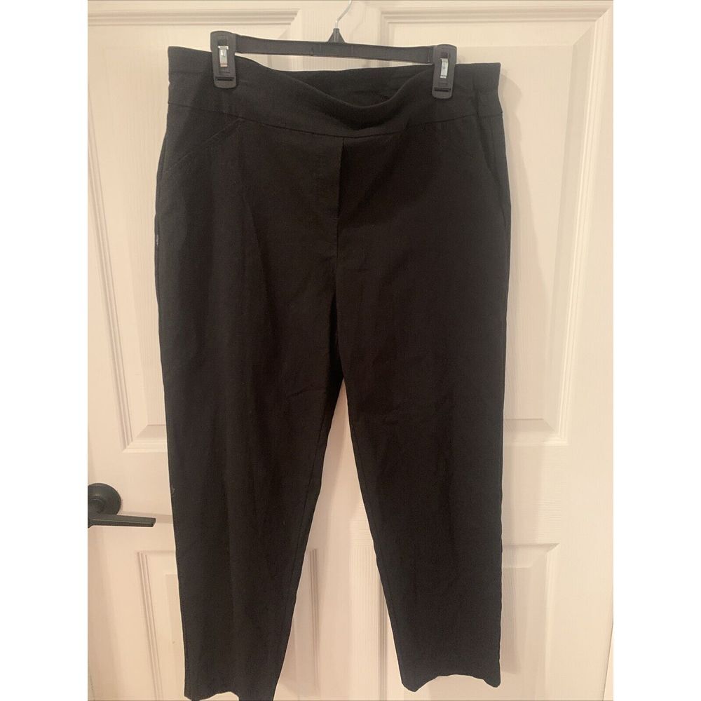 Alfred Dunner All Around Stretch Black Twill Pants Size 12 ( 36x 26)